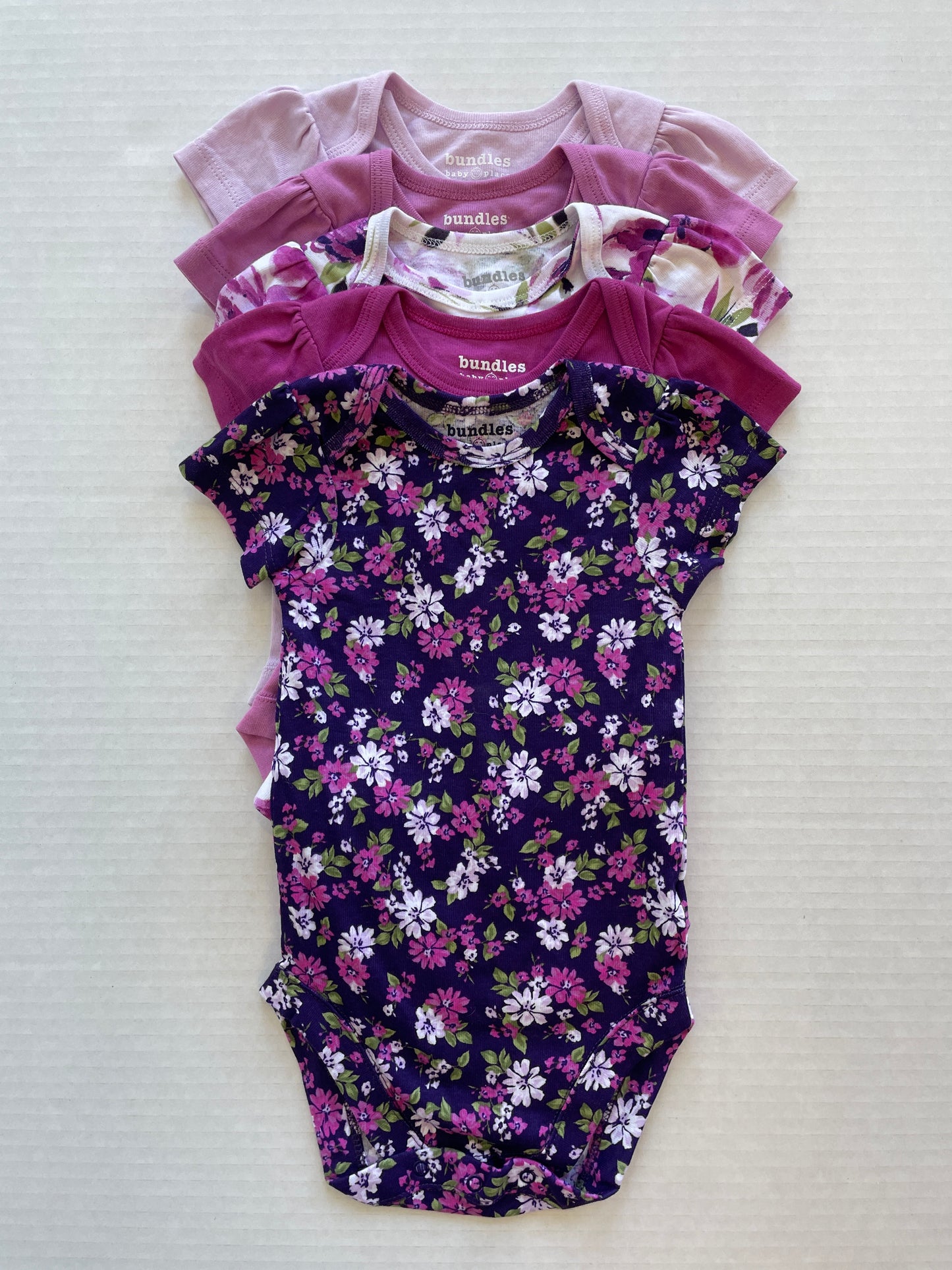 Bundles Baby Place Girl Onesie 9-12 Month (5-pack)