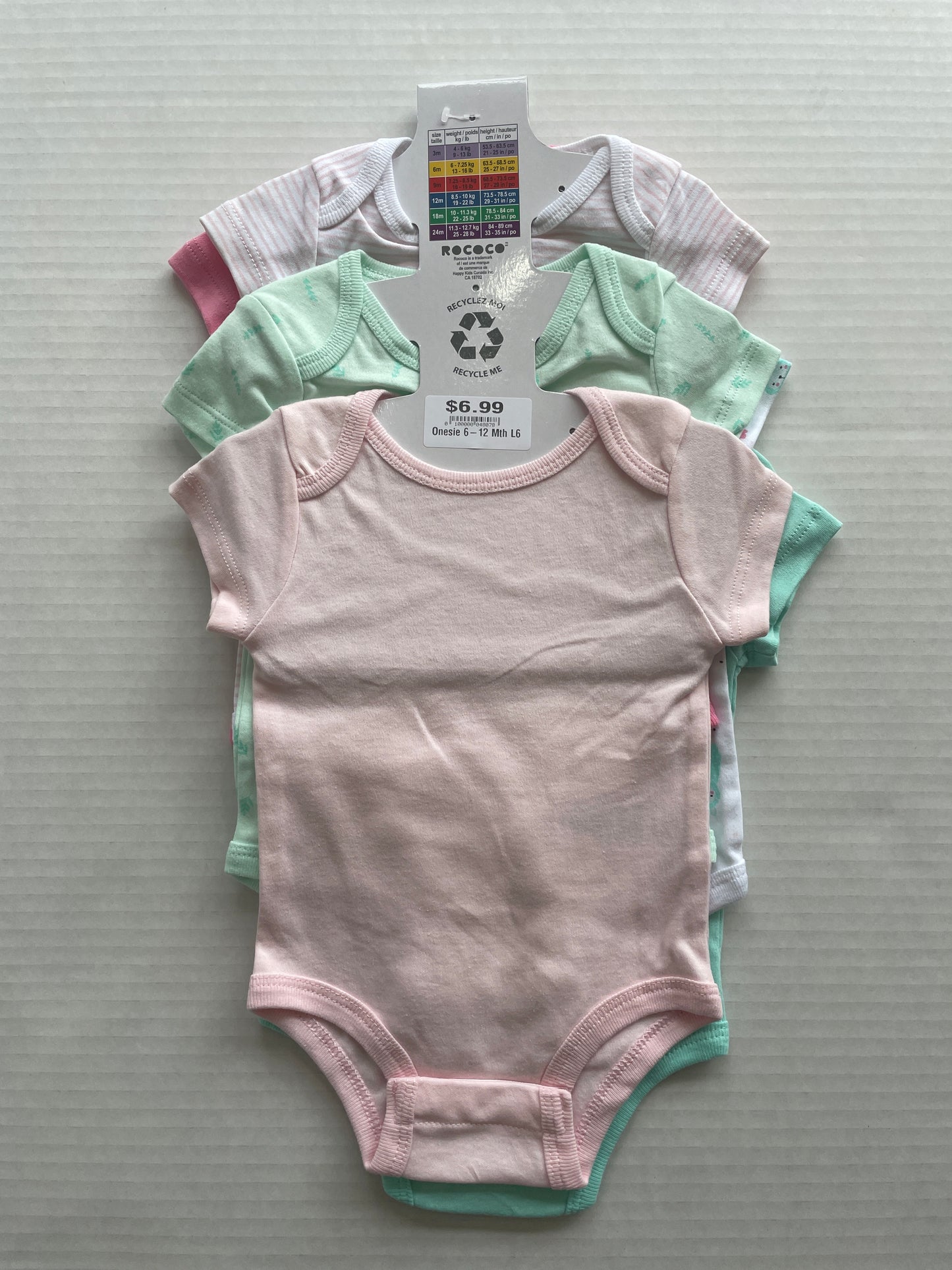 Rococo Girl Onesie 6 Month(6-pack)