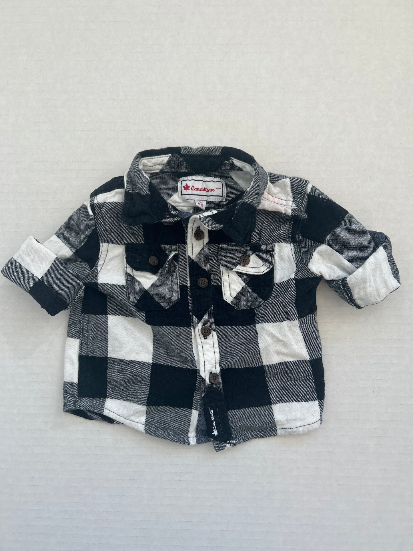 Canadiana Boy Button Up 3-6 Month